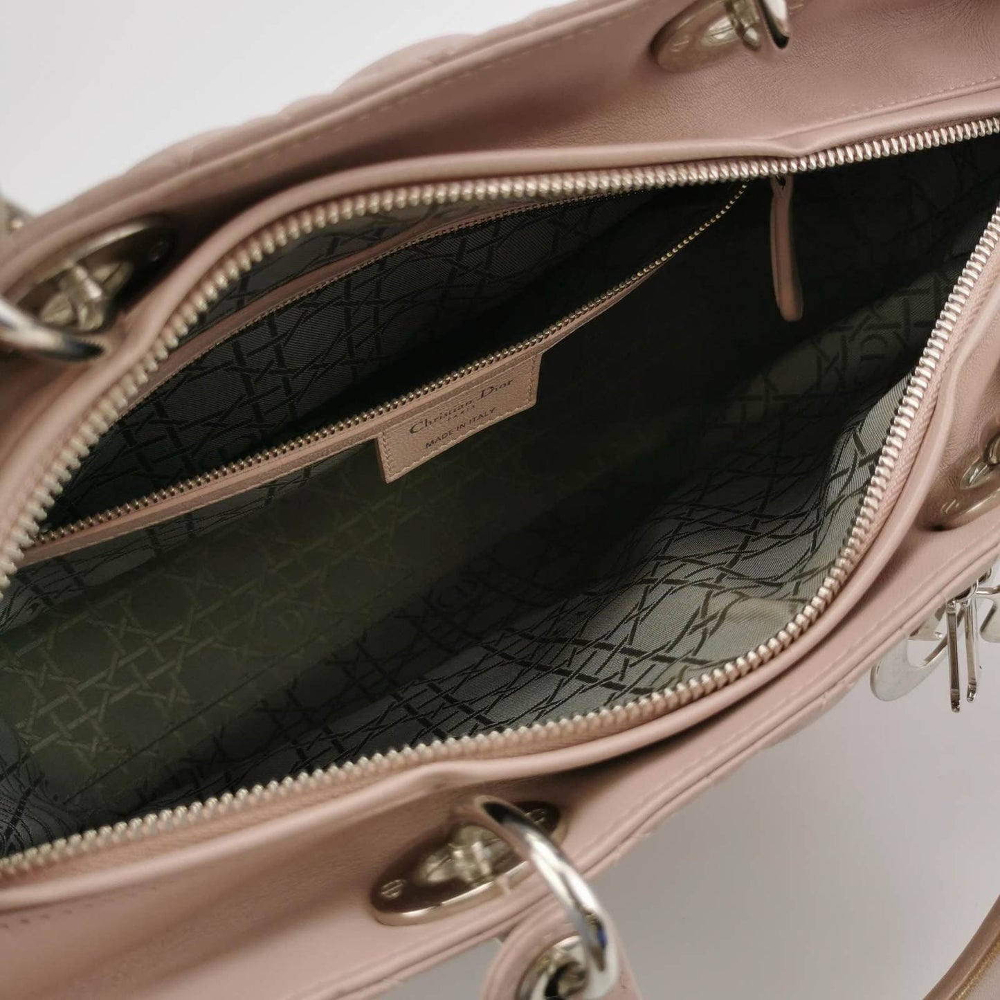 Lady Dior 2012 Large Bag Pink Lambskin Cannage Leather