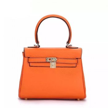 Luxury Hermes Kelly 25Cm Togo Leather Bag Orange Gold
