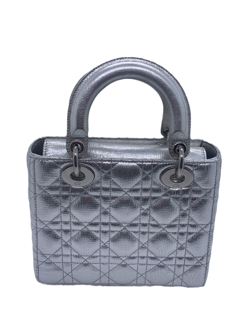Lady Dior ABCdior Small Silver Cannage Lambskin Handbag 29-MA-0157