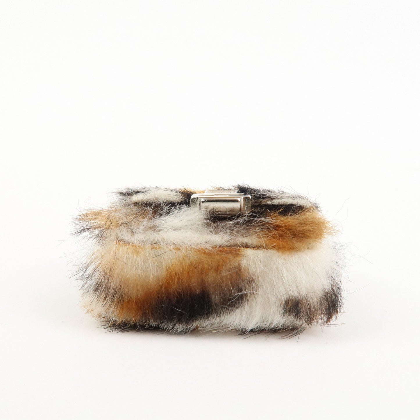 FENDI Pony Hair Leather Pico Baguette Charm Brown 7AS133