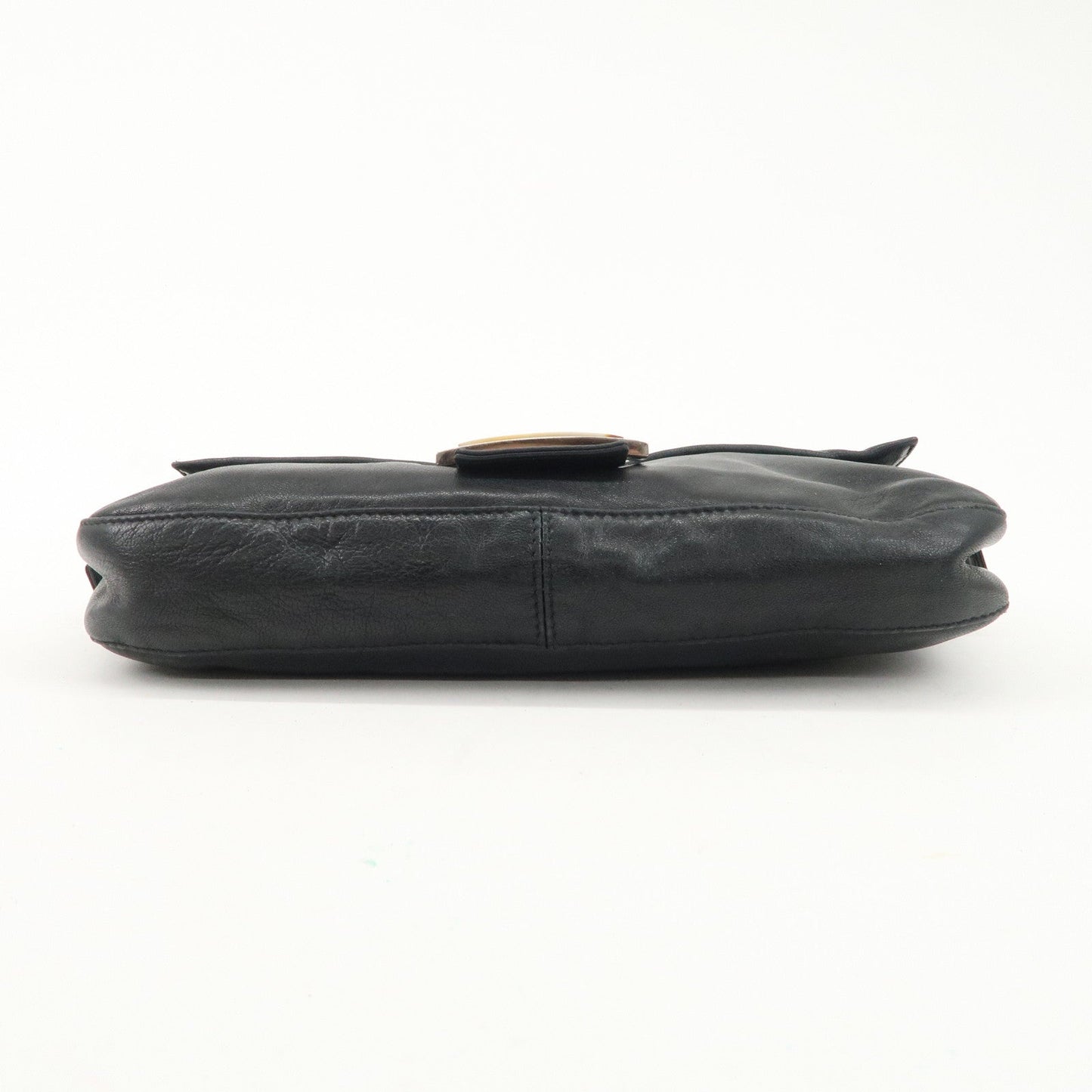 FENDI Mamma Baguette Leather Shoulder Bag Hand Bag Black 26424