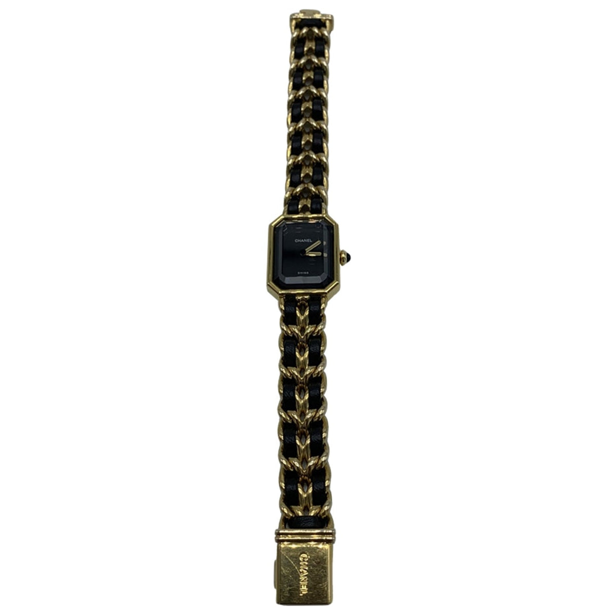 Chanel première black gold plated watch