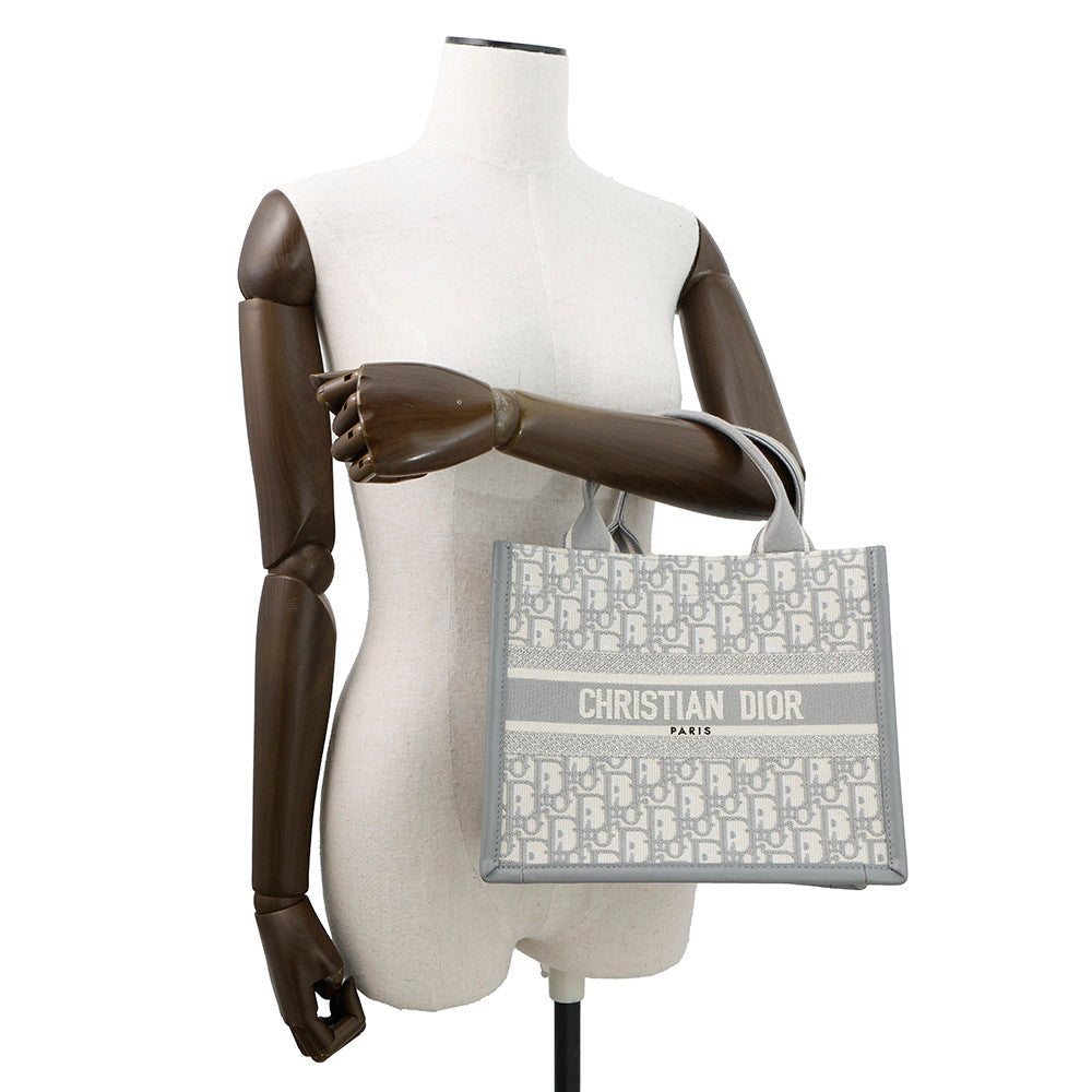 Dior Book Tote Leather Grey Tote Bag