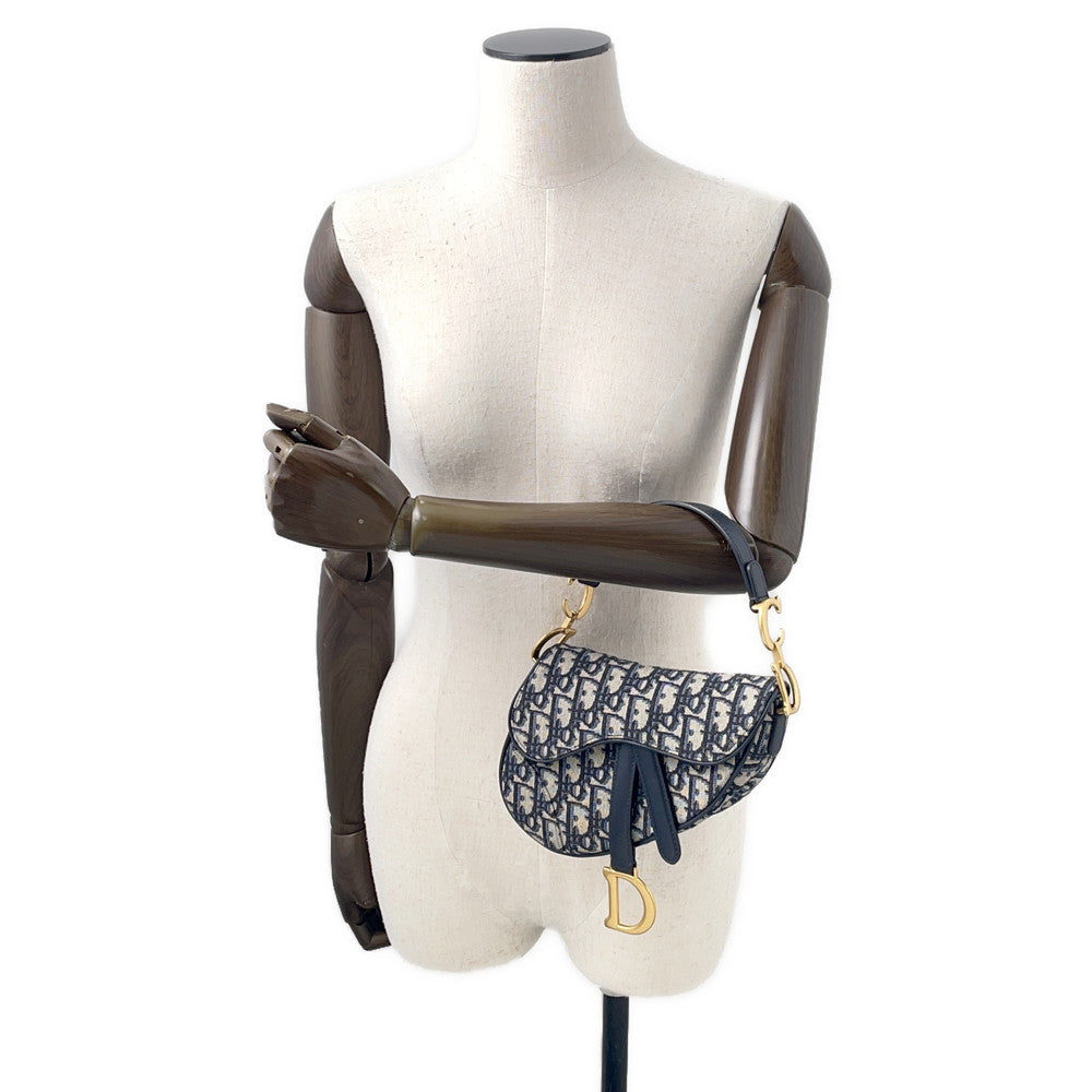 Dior Saddle Oblique One Shoulder Bag Navym0455Ctzq Canvas Leather
