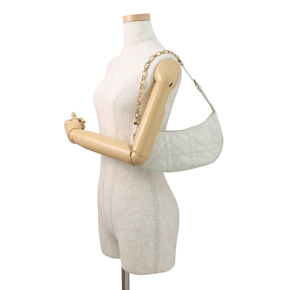 Dior Macrocannage Cd Lounge Hobo Bag Latte Whitem22626Fbe Lambskin