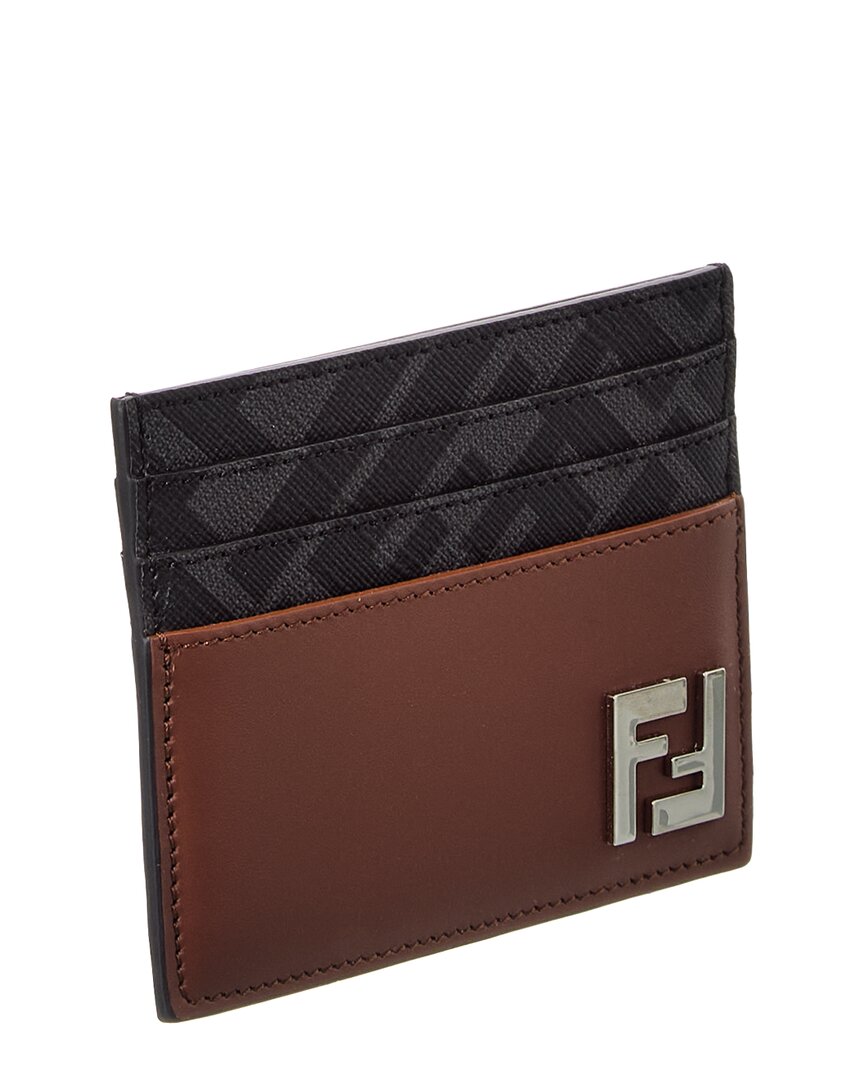 Fendi Ff Squared Leather Card Holder