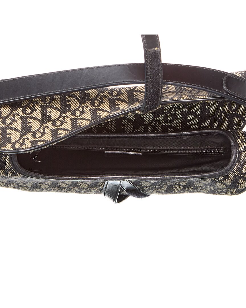 Dior Black Canvas Oblique Saddle Bag