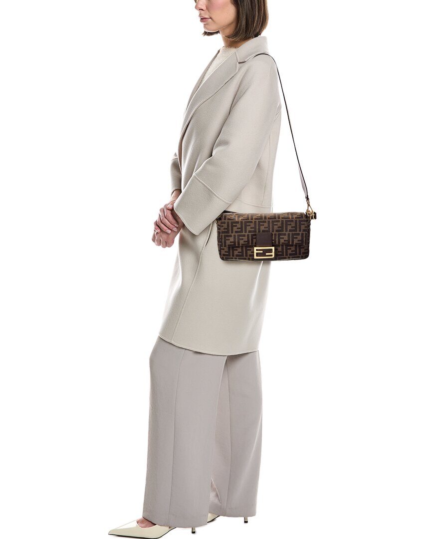Fendi Baguette Ff Jacquard & Leather Shoulder Bag