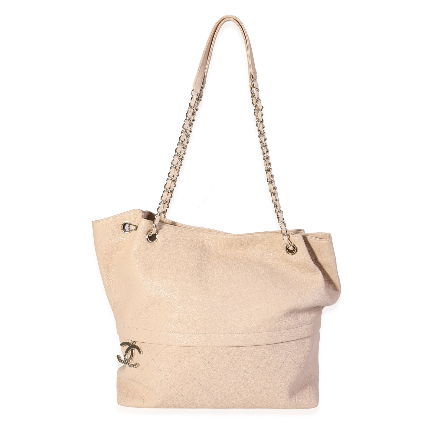 Chanel Quilted Calfskin Beige Tote