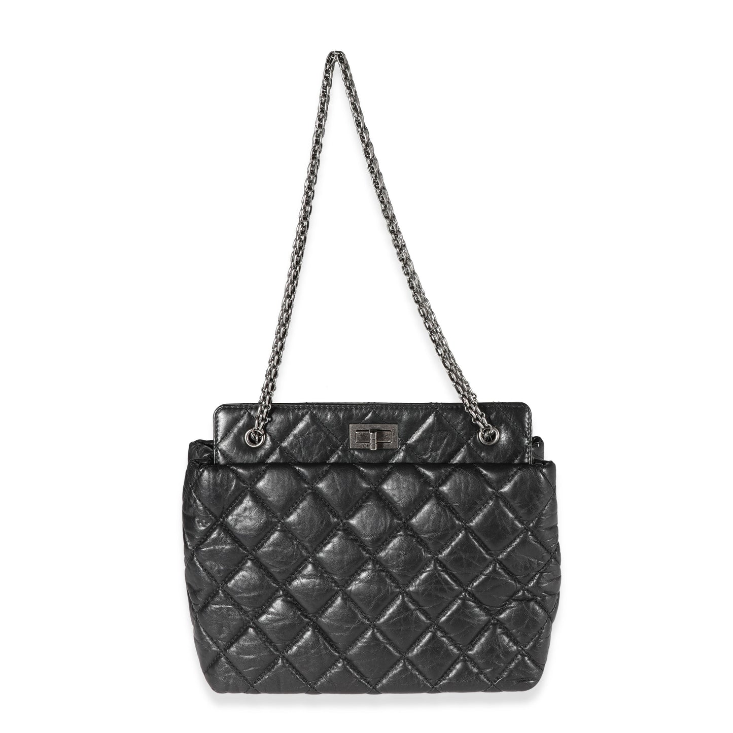 Chanel Quilted Calfskin Black Aged Calfskin Tote Style