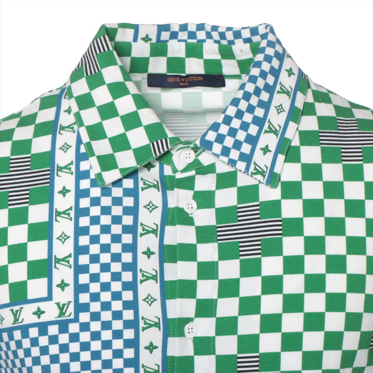 Louis Vuitton 22SS Cotton X Polyurethane M Mens Green X Blue Pride Slim RM221