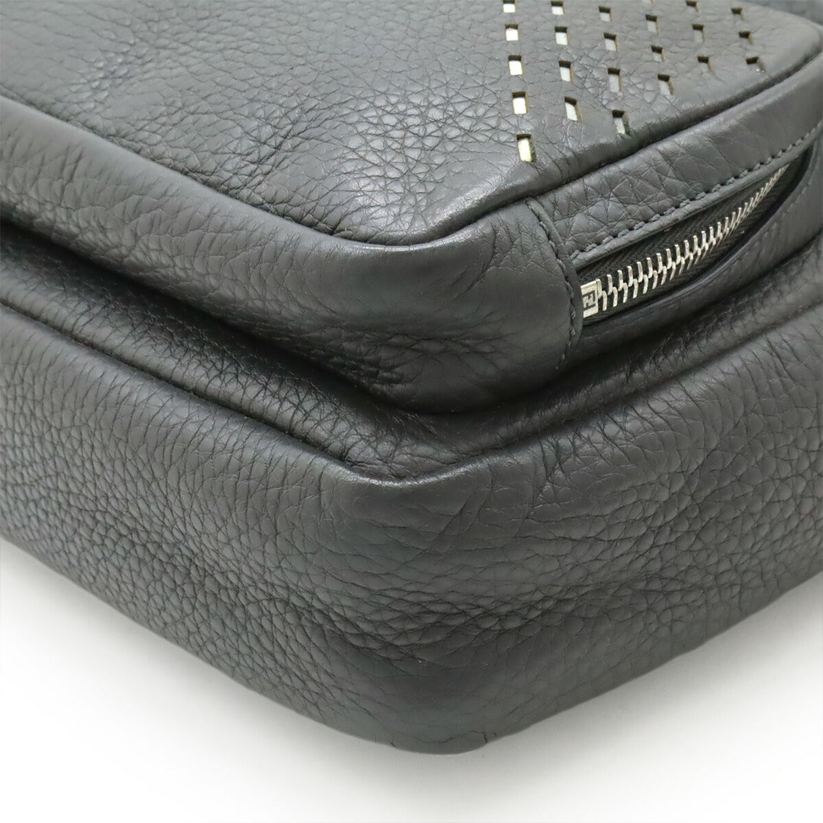 Fendi Melon Small Zucca Canvas Leather Shoulder Bag