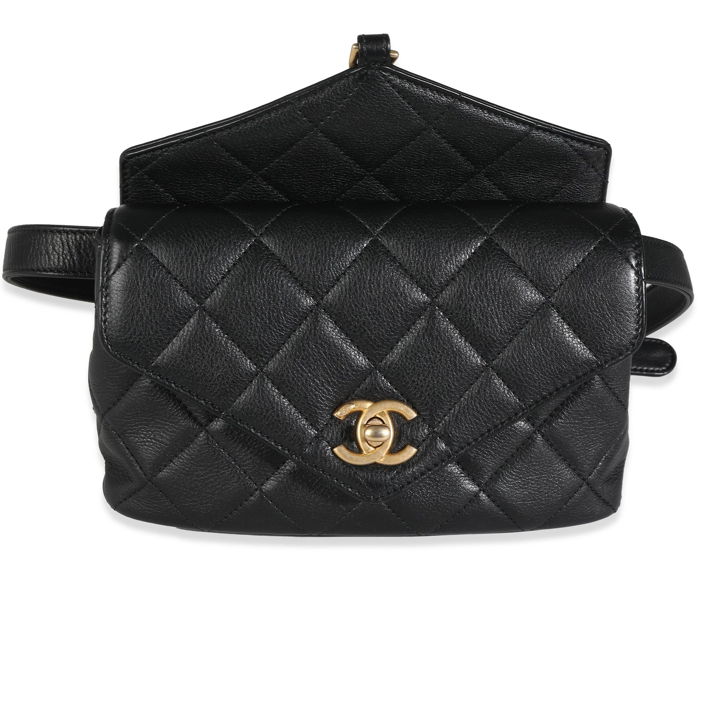 Chanel Flap Quilted Calfskin Black Shoulder Bag Style