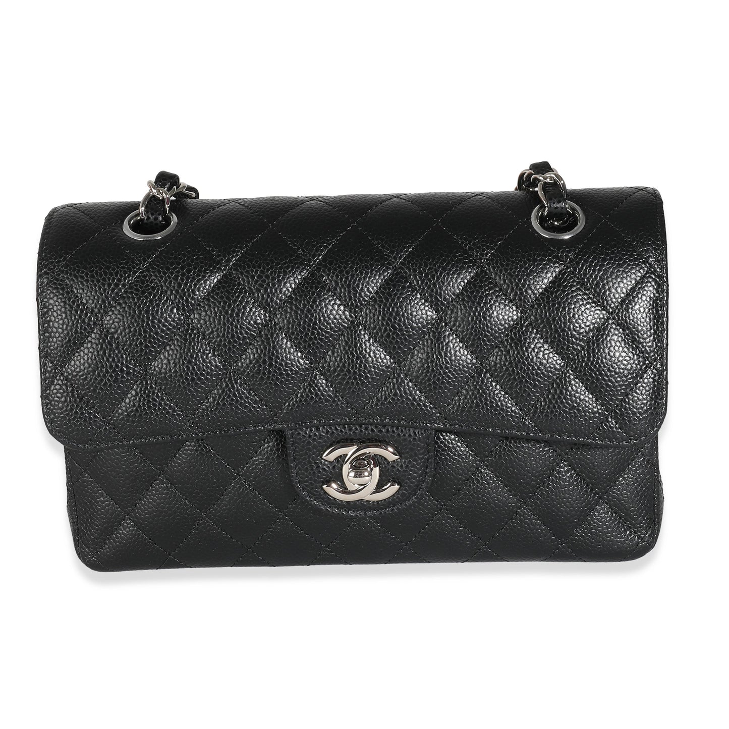 Chanel Flap Small Classic Quilted Caviar Black Shoulder Bag Style