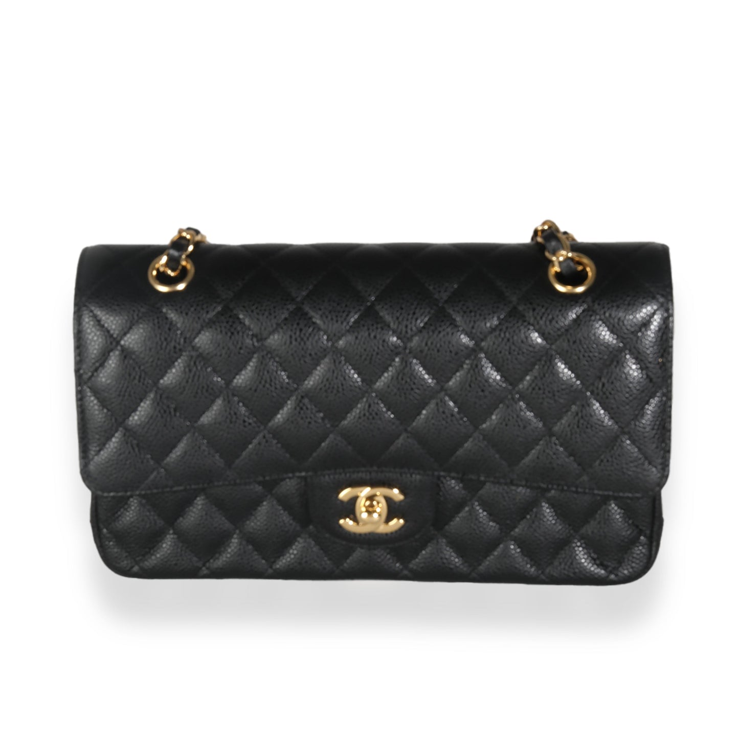 Chanel Flap Medium Classic Quilted Caviar Black Shoulder Bag Style