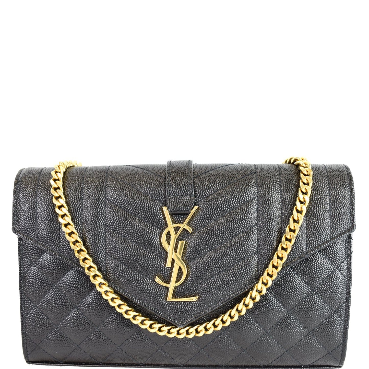 Saint Laurent Envelope Leather Black Shoulder Bag Style 3