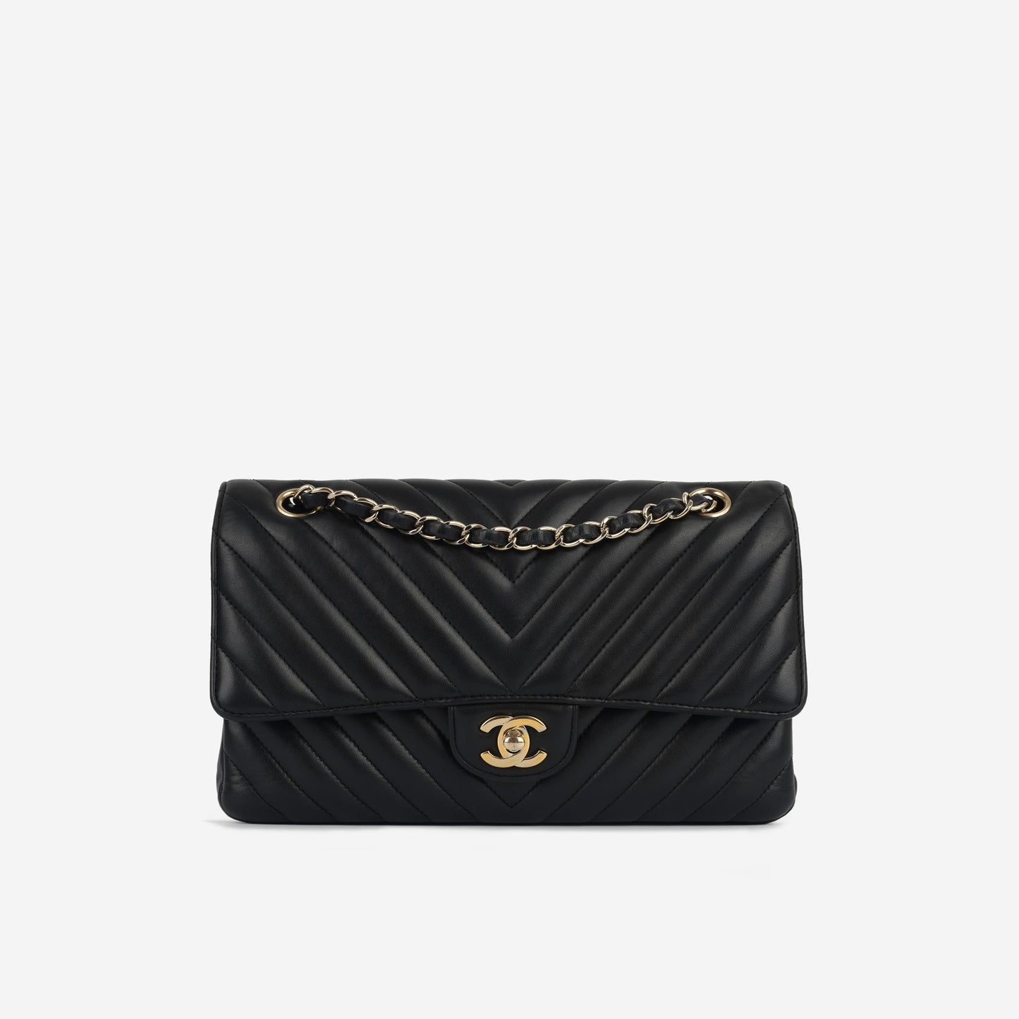 Chanel Classic Flap Lambskin Black Shoulder Bag Style 315