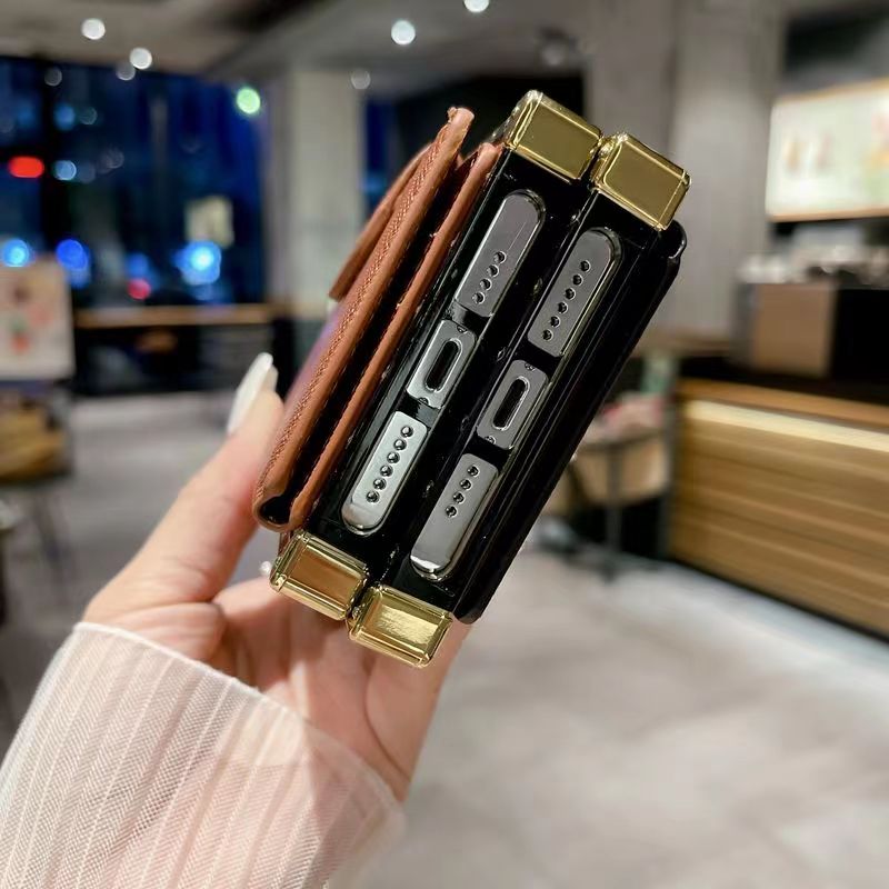Luxury leather card Square phone case for iPhone
