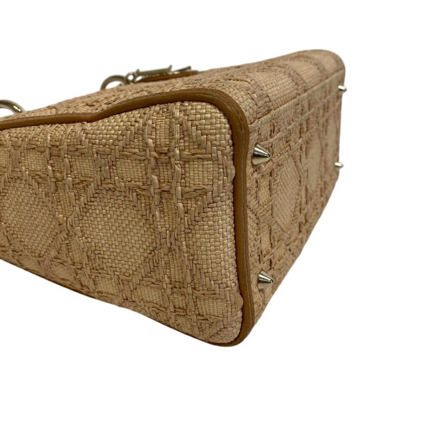Christian Dior Beige Raffia Leather Shoulder Bag