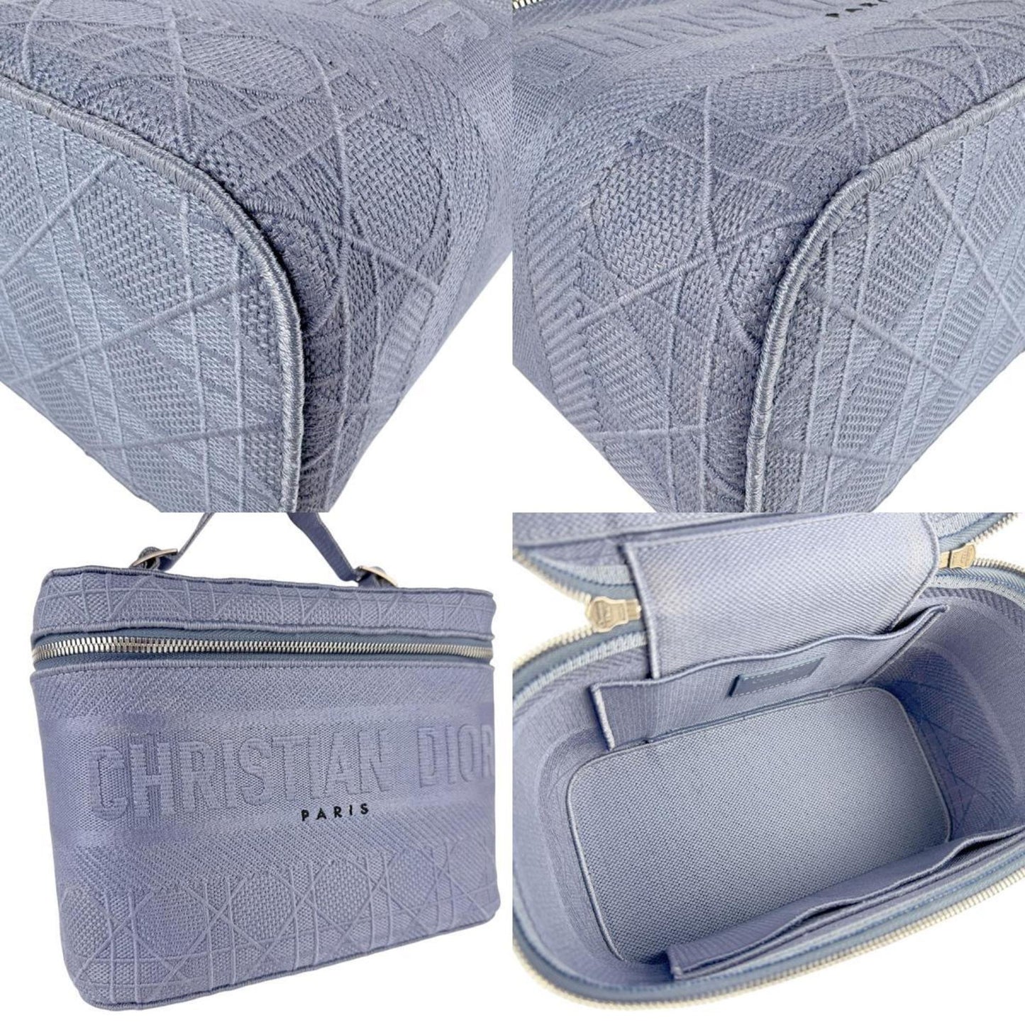Christian Dior Blue Canvas Handbag Canvas