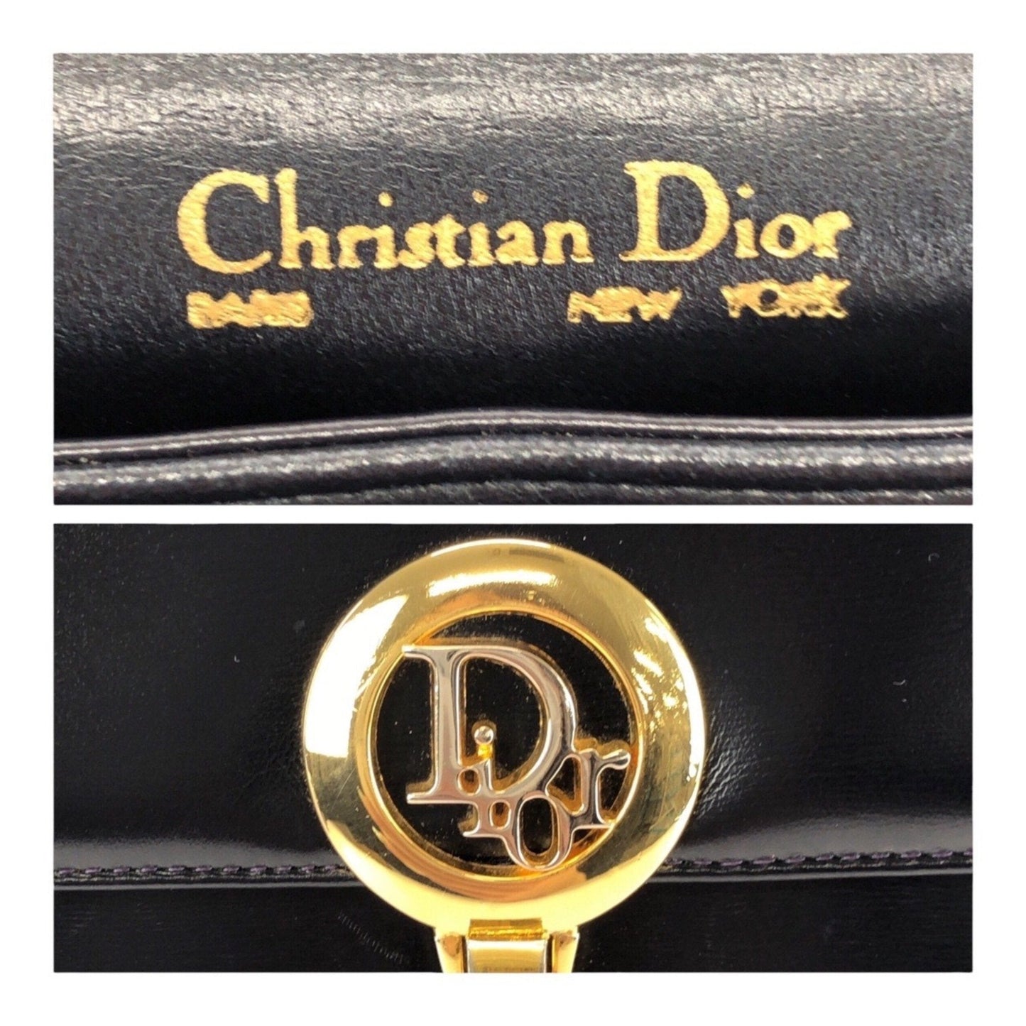 Christian Dior Black Leather Pochette Shoulder Bag Style 4