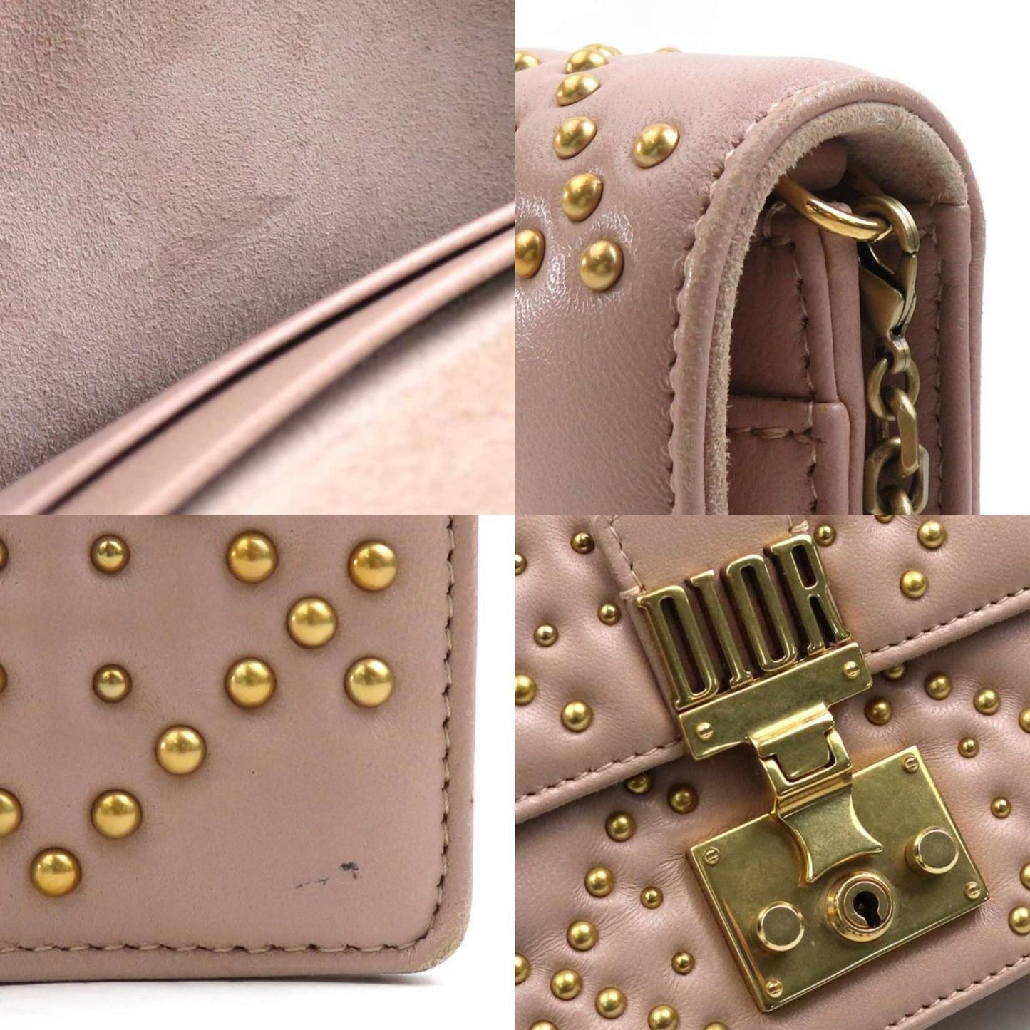 Christian Dior Pink Leather Handbag Shoulder Bag Style 7