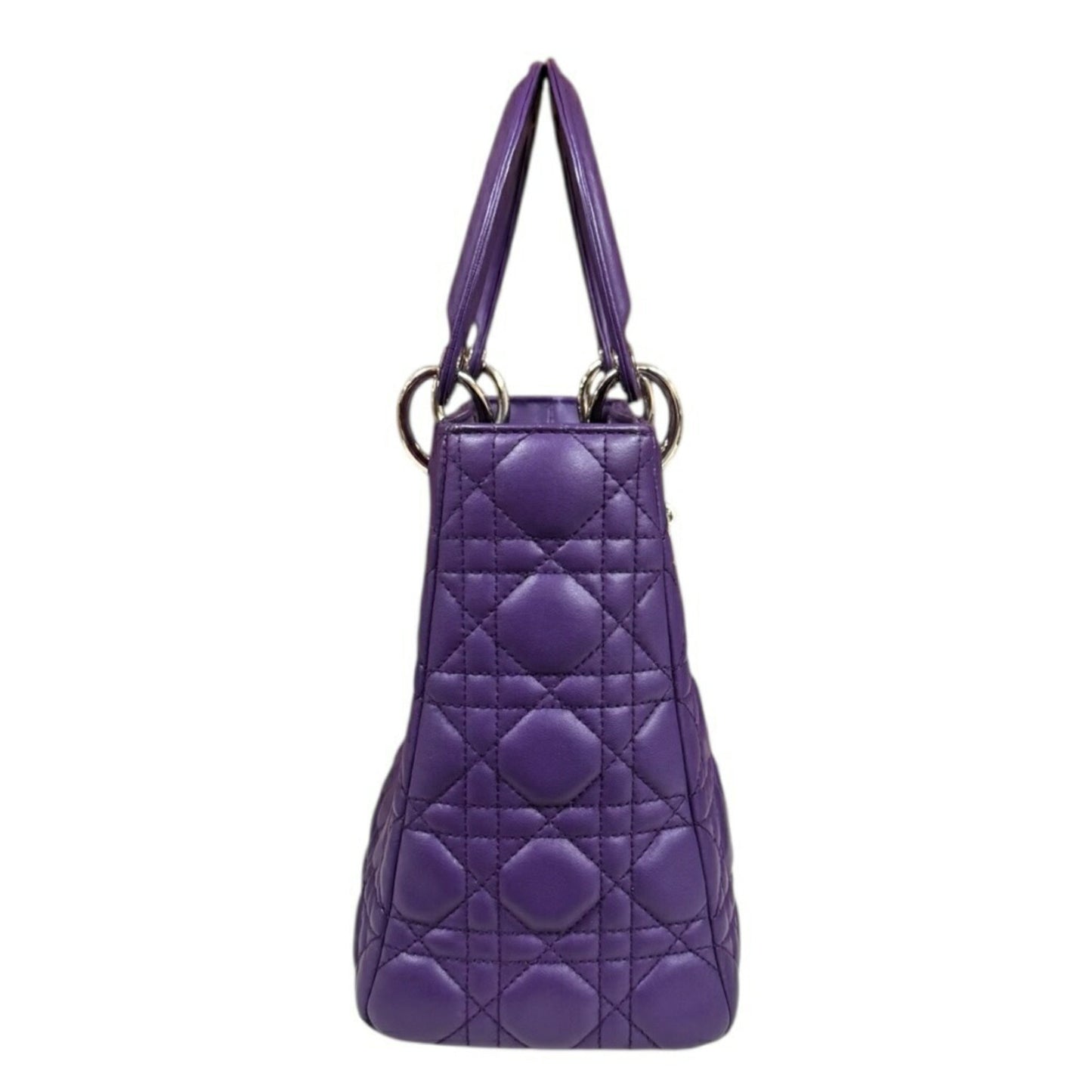 Christian Dior Lady Dior Purple Leather Shoulder Bag