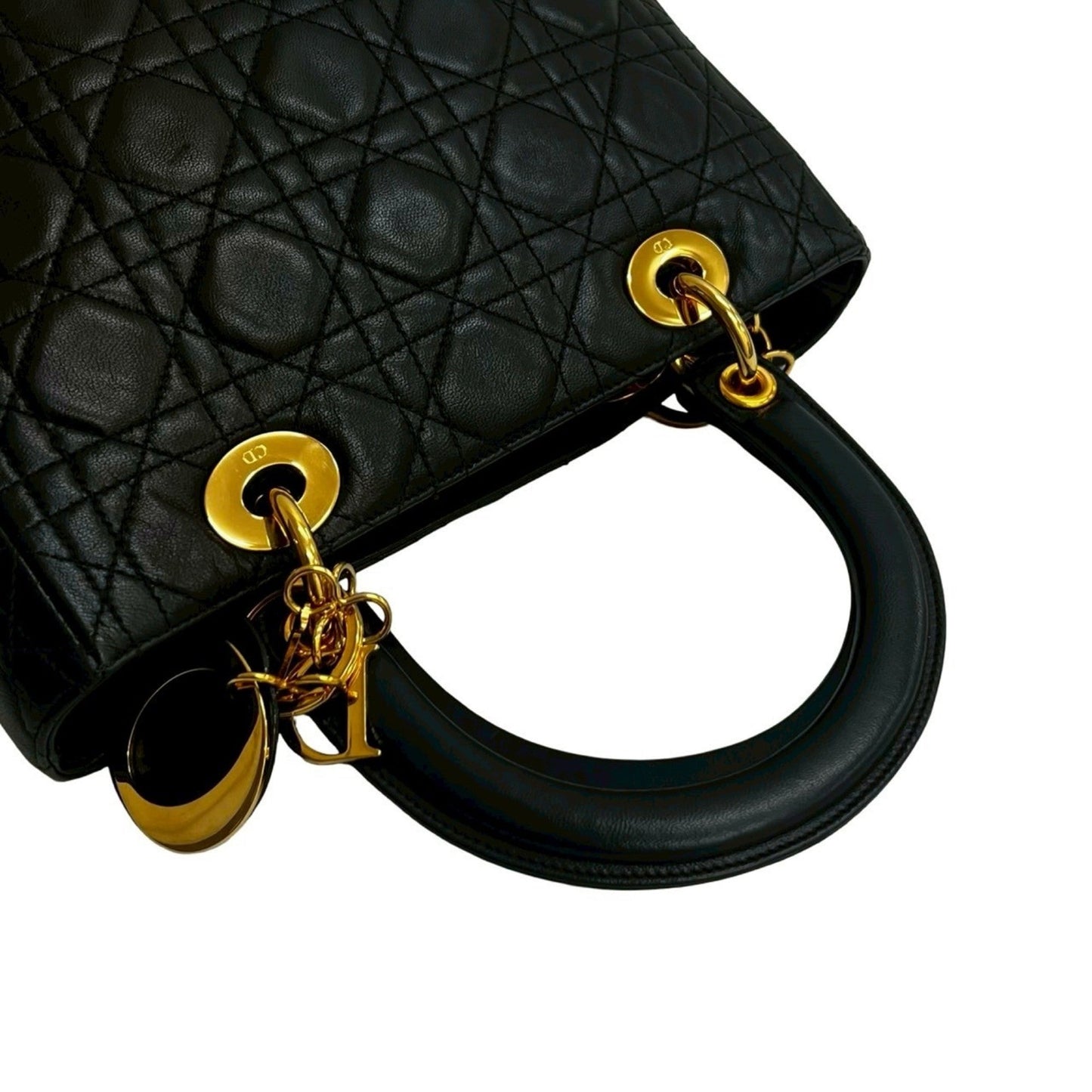 Christian Dior Black Leather Handbag Tote Bag Style 2