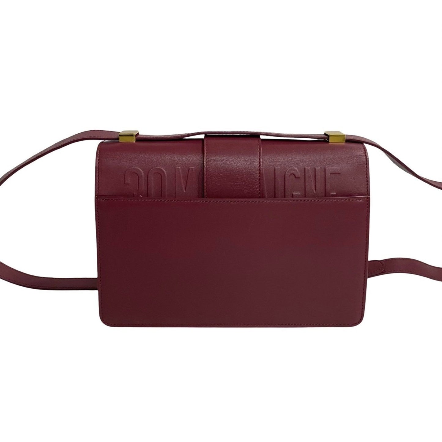 Christian Dior Pink Gold Purple Wine Leather Pochette Shoulder Bag