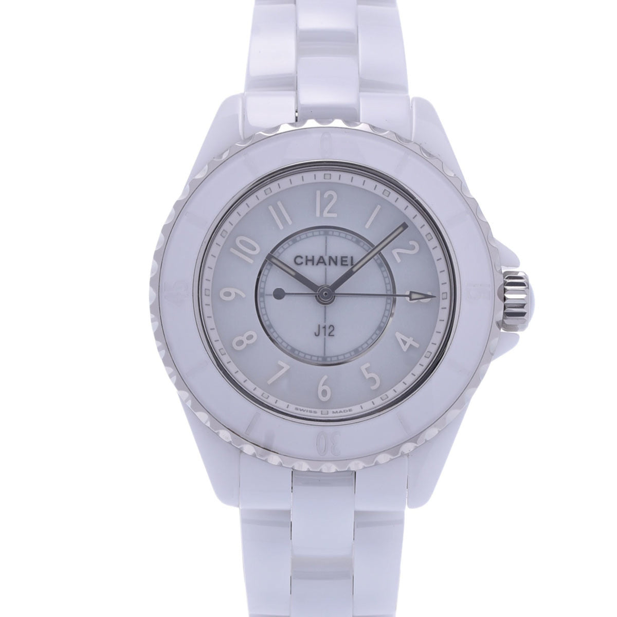 Chanel J12 Phantom 33mm H6345 Women's White Ceramic/SS Watch Quartz Dial