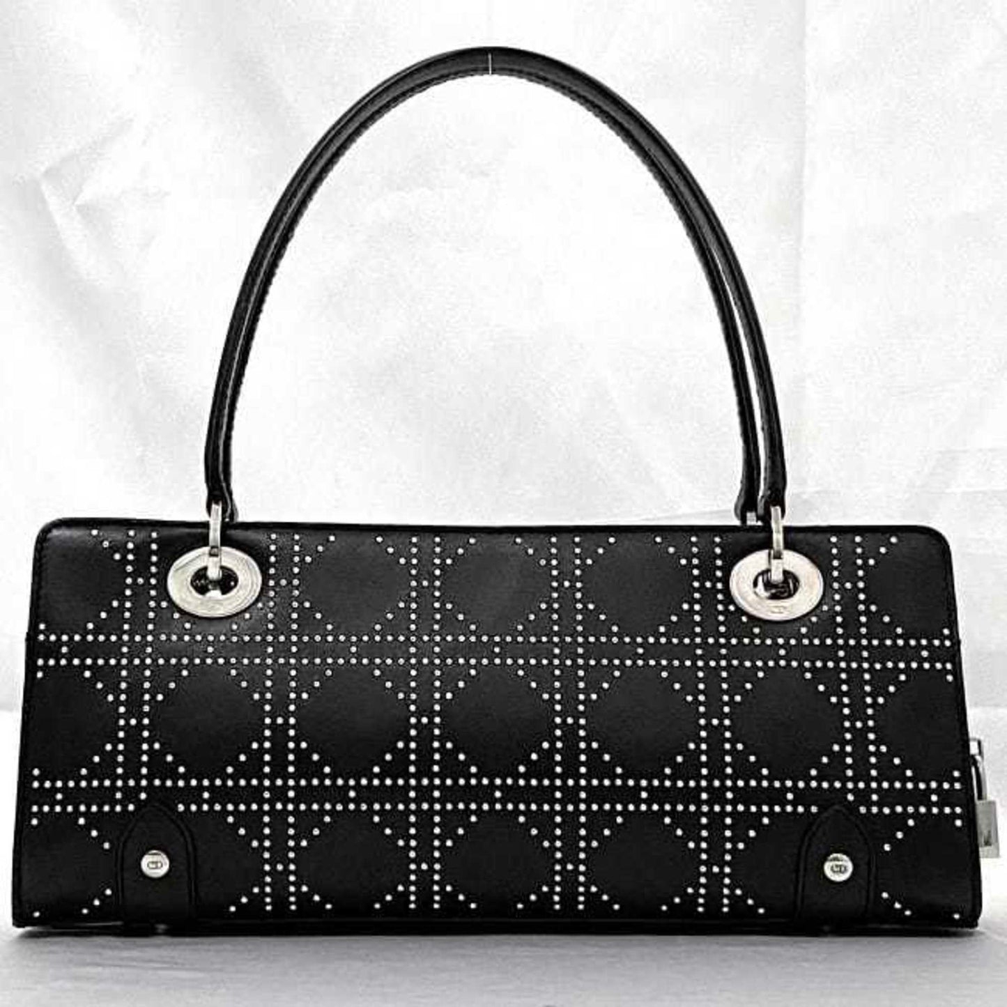 Christian Dior Black Leather Handbag Shoulder Bag Style 10