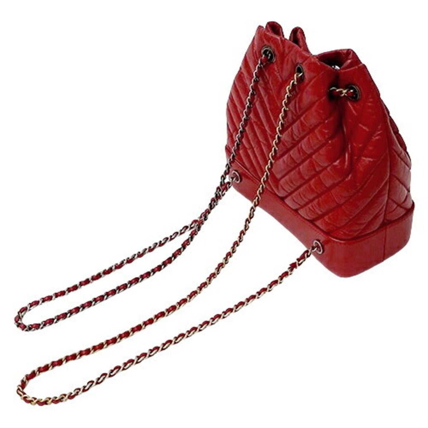Chanel Bag Gabrielle de Chanel Small Backpack Women's Leather Red Chain Compact