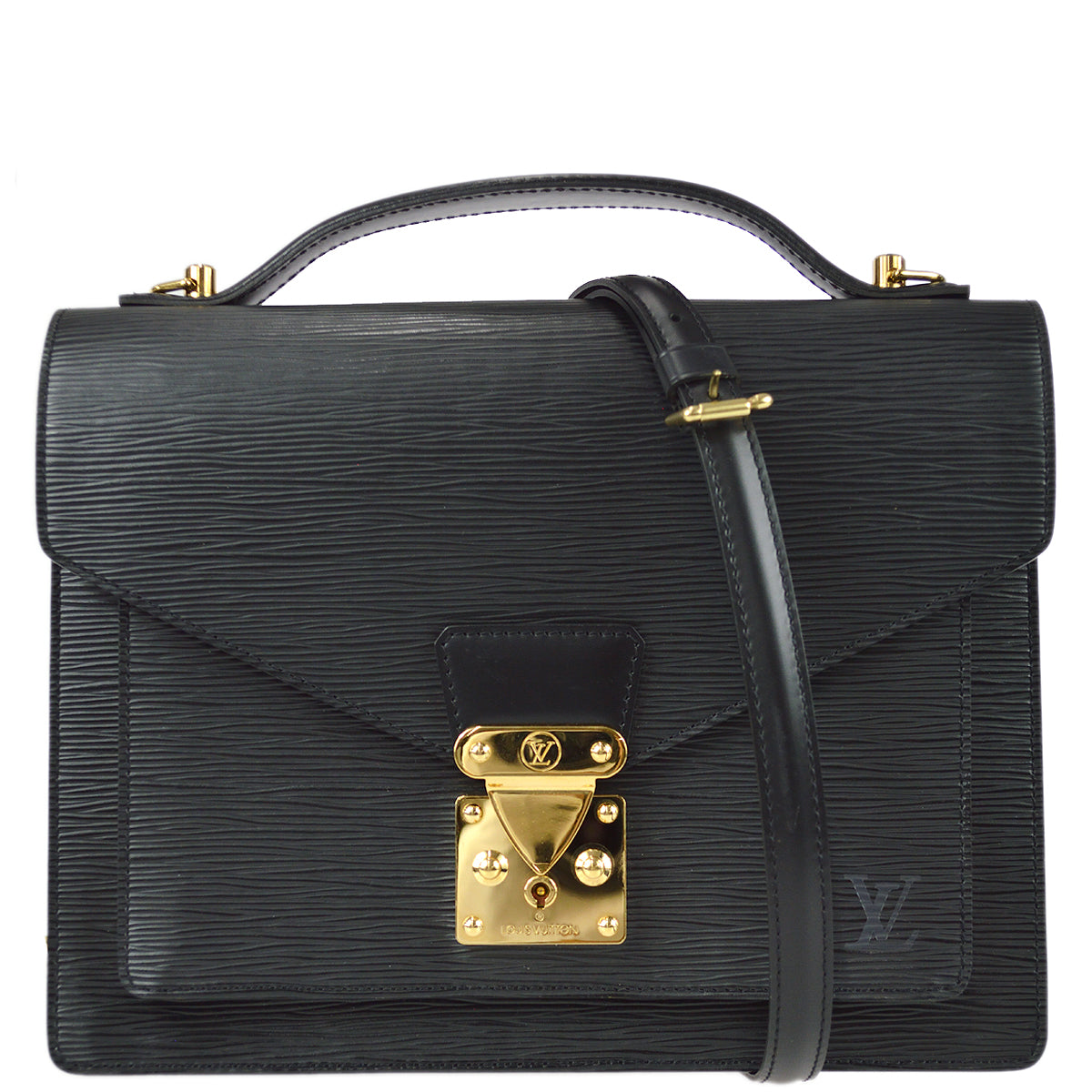 Louis Vuitton 2003 Black Epi Monceau 28 M52122