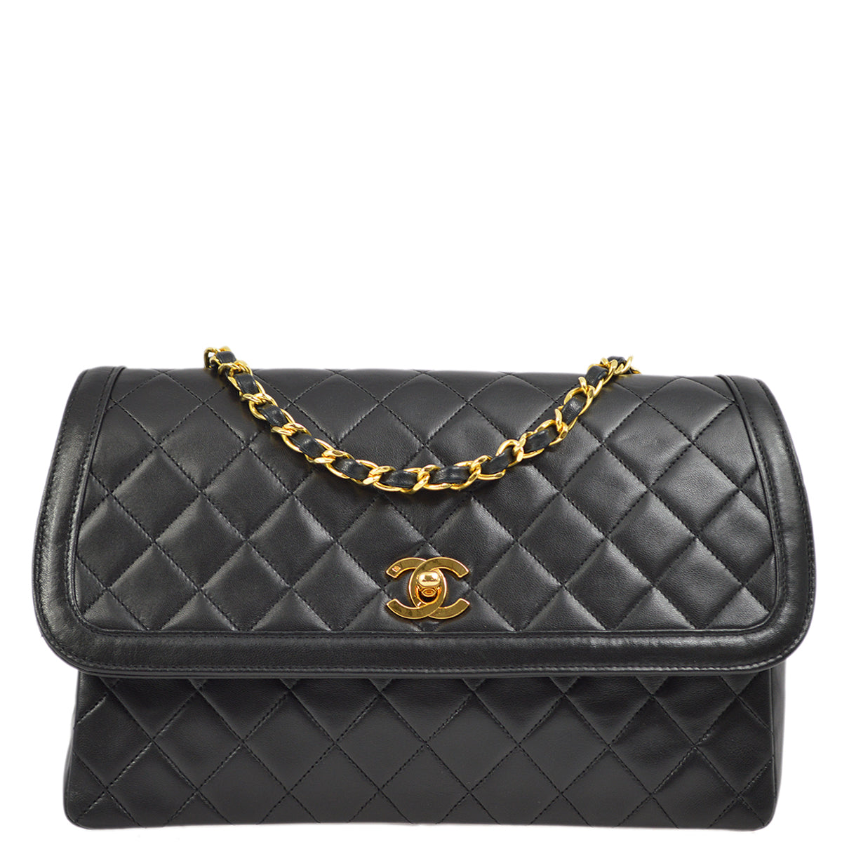 Chanel Flap Lambskin Black Shoulder Bag Style 4