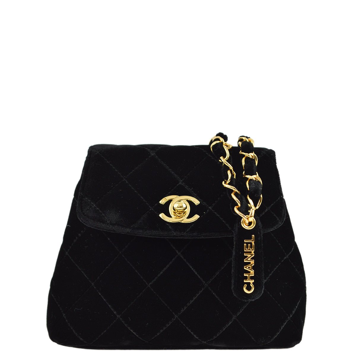 Chanel Black Velvet Belt Bum Bag
