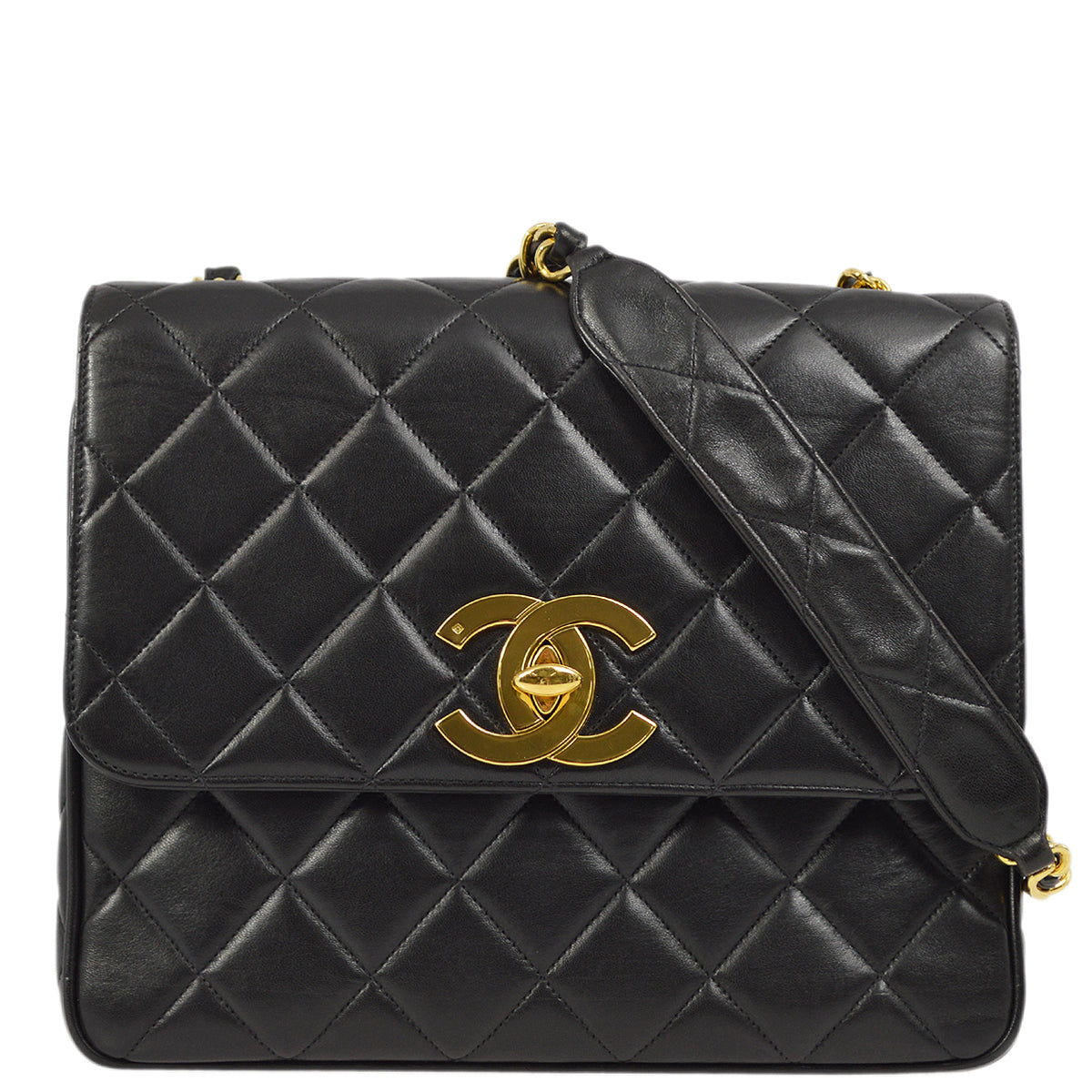 Chanel Flap Lambskin Black Shoulder Bag Style 3