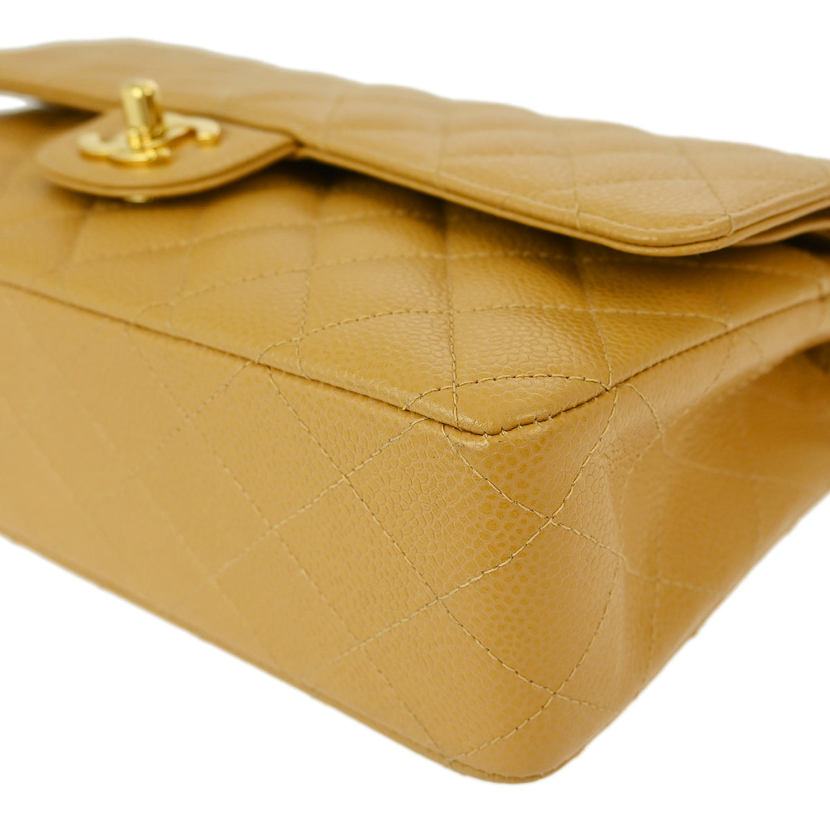 Chanel Flap Medium Classic Caviar Beige Shoulder Bag Style