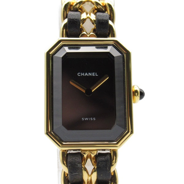 Chanel CHANEL Premiere L Women's Wrist Watch H0001, Quartz, Gold Plated with Leather Strap, Used - CC Design Metal Other H0001 in Excellent condition
