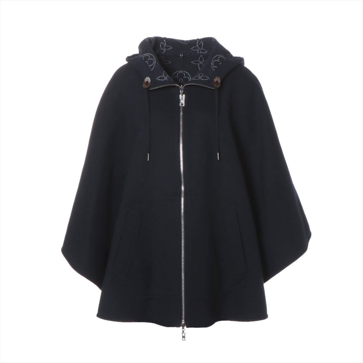Louis Vuitton 22SS Wool Cape TU Navy RW221W Reverseible Machina Monogram