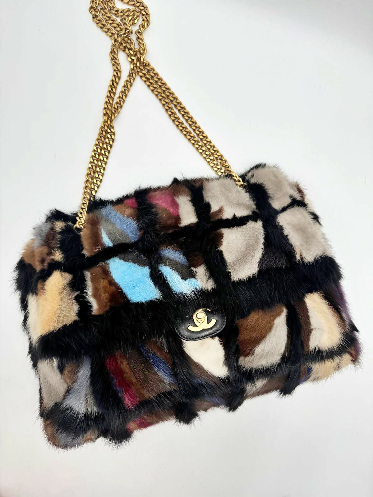 Chanel 2001 Mink Fur Maxi Flap Bag