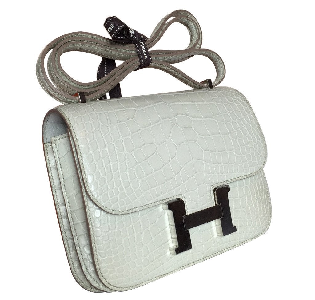 Luxury Hermes Constance 18 Bag Beton Alligator Phw