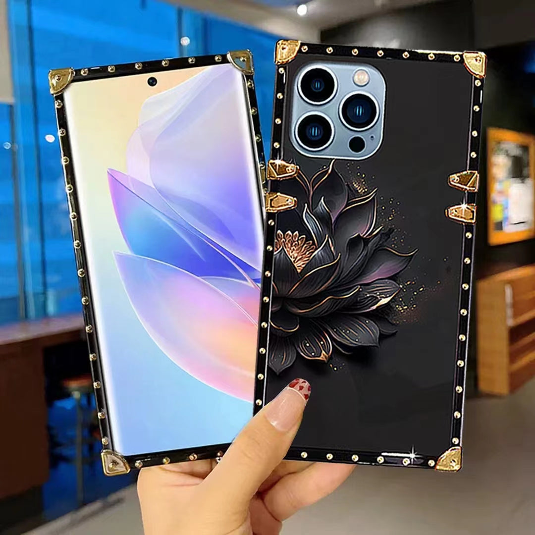 Luxury Flower Square Phone Case for iPhone