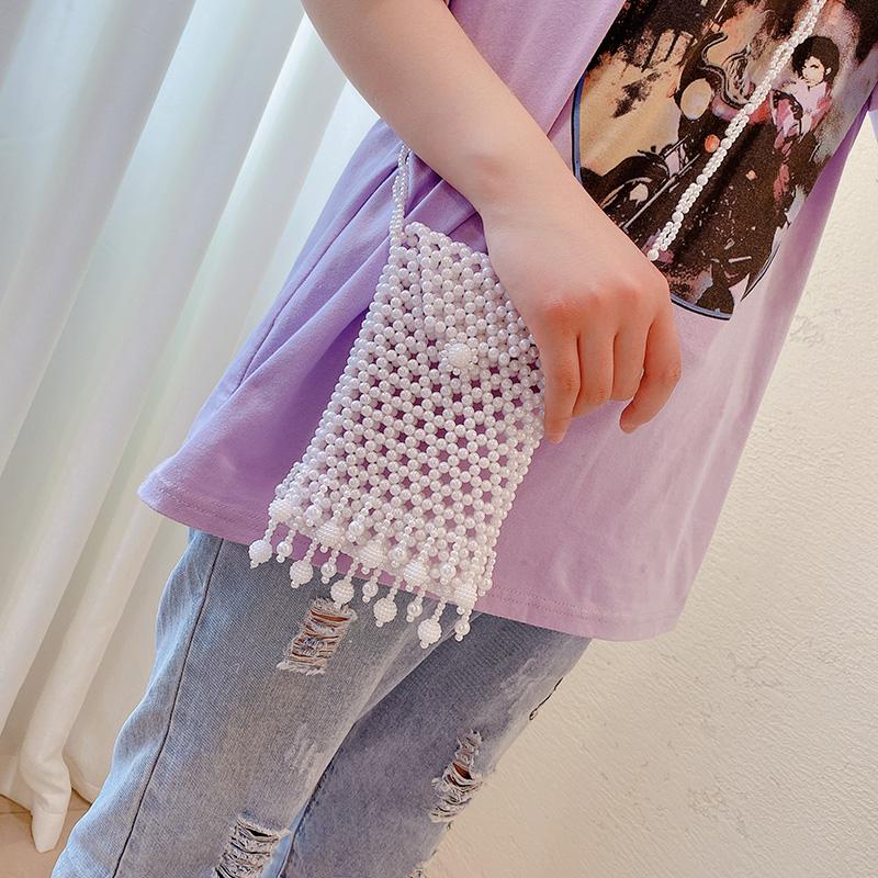 Tassel pearl mobile phone bag