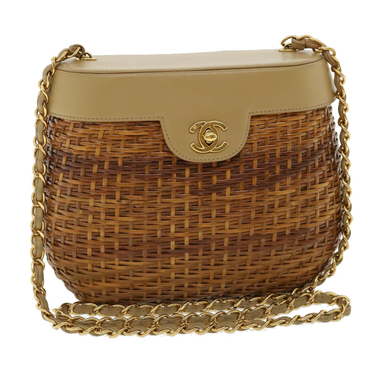 Chanel Leather Brown Chain Shoulder Bag