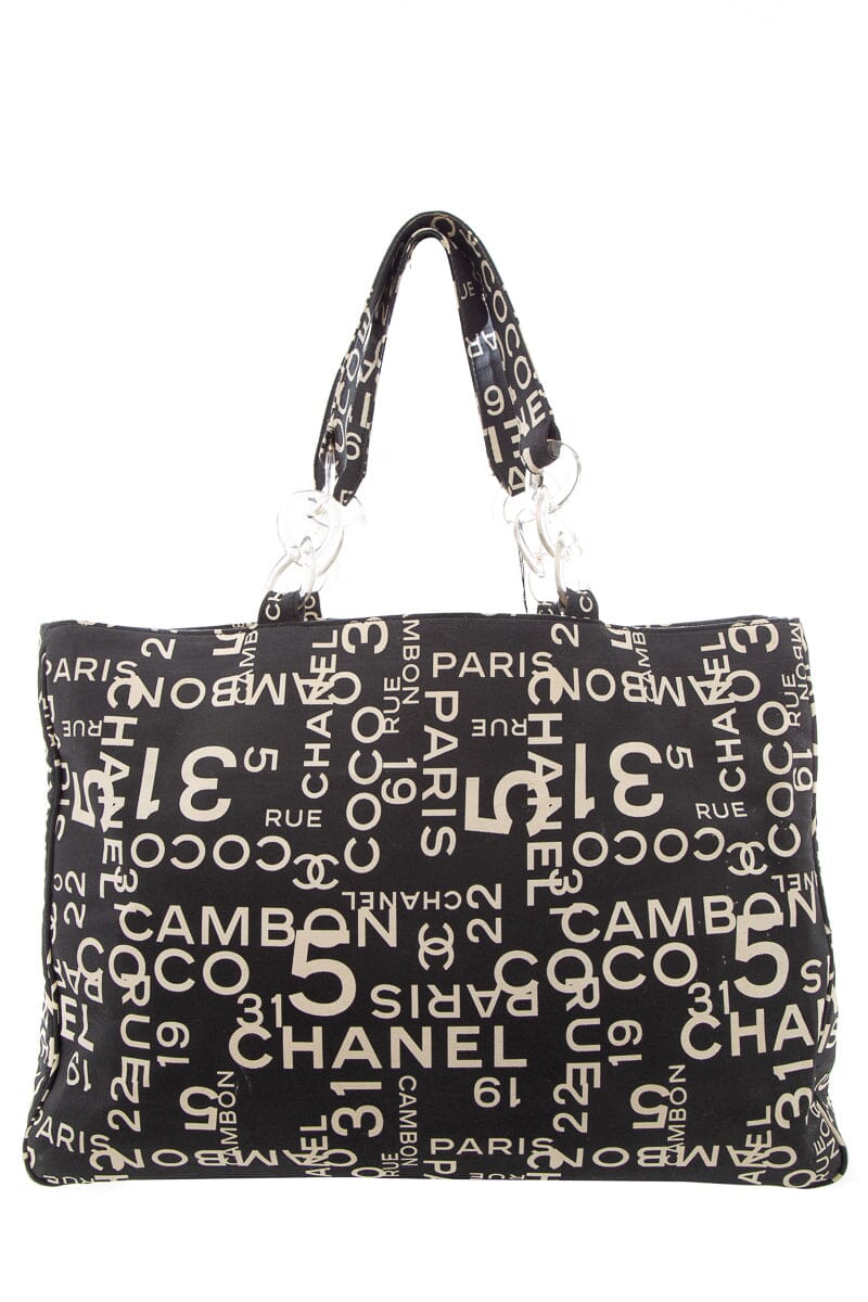 Chanel Cambon Canvas Black White Tote