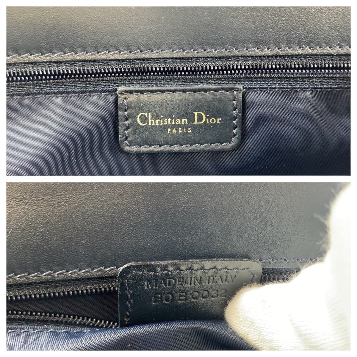 Dior Tote Bag Canvas, Leather Navy Gold Metal Tote Bag handbag Trotter Women