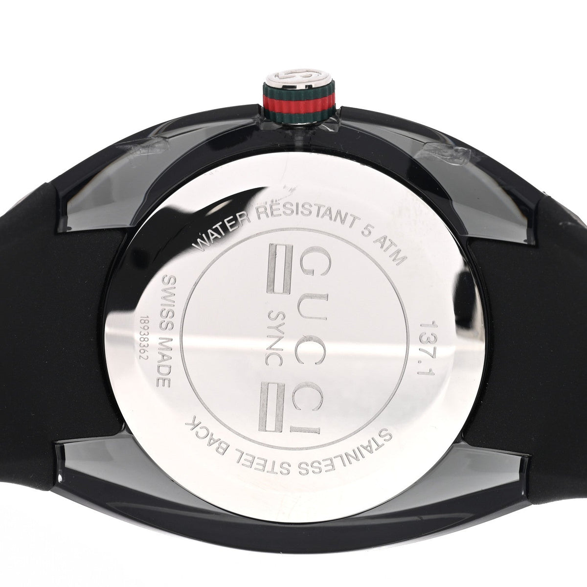 Stainless Steel Rubber 46mm Sync Web Quartz Watch Black