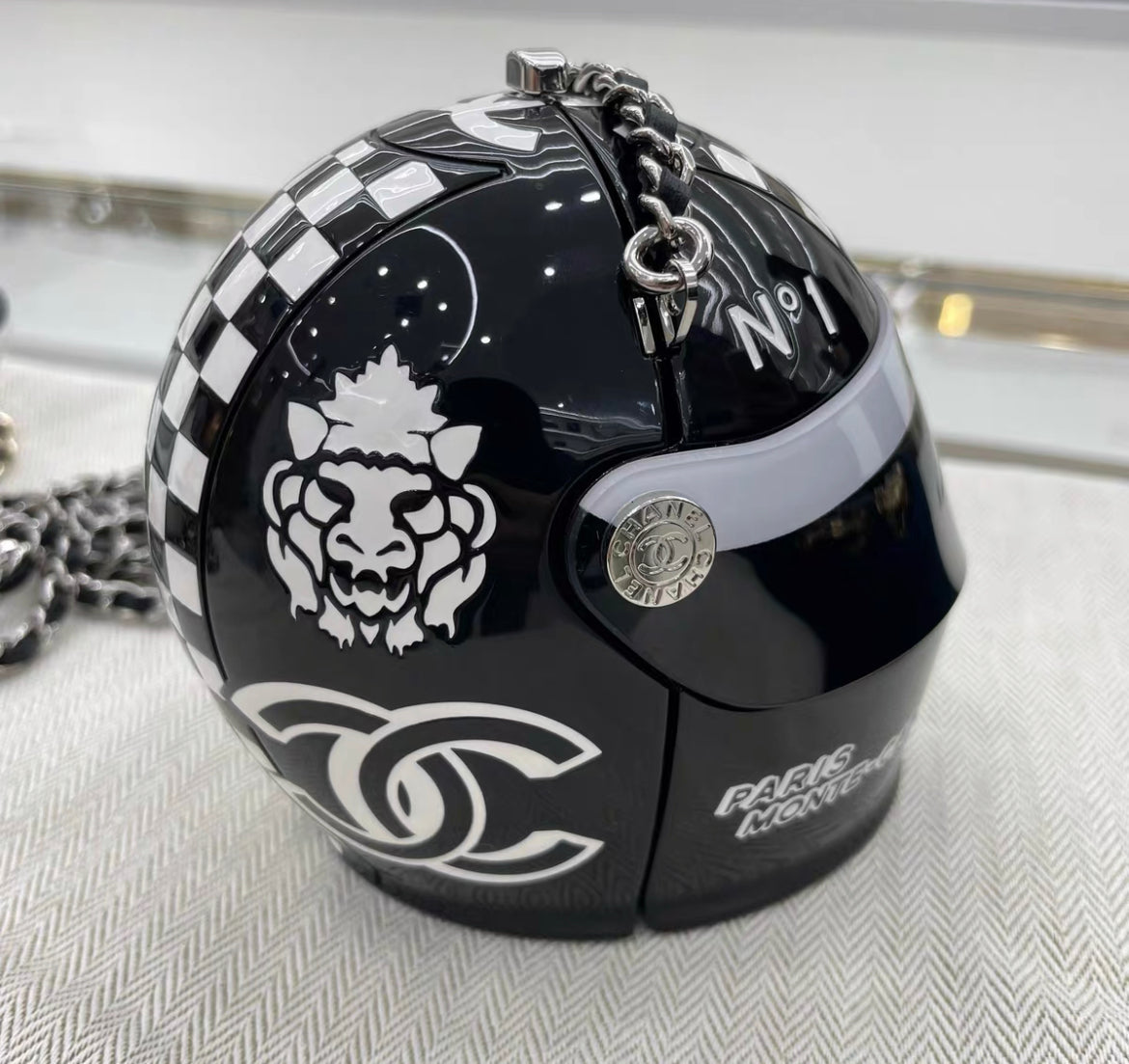Chanel 2023 Monte Carlo Helmet Minaudiere Black