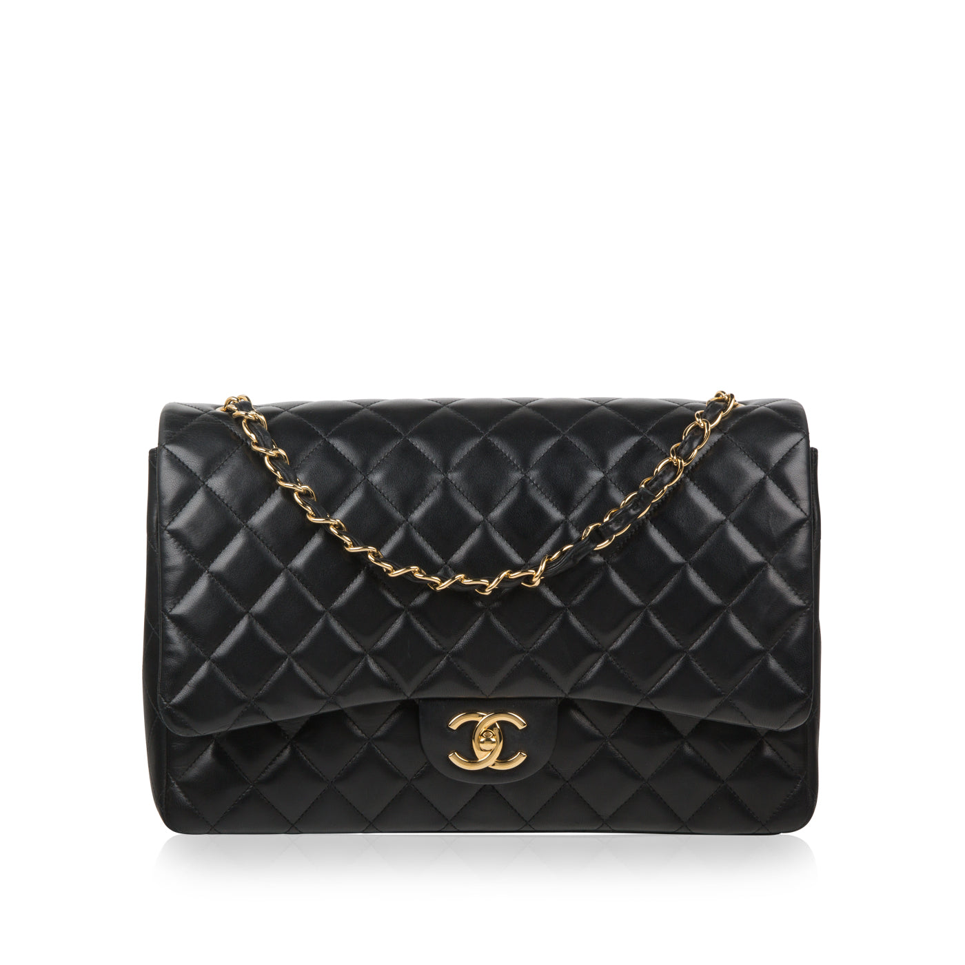 Chanel Classic Flap Lambskin Black Shoulder Bag Style 266