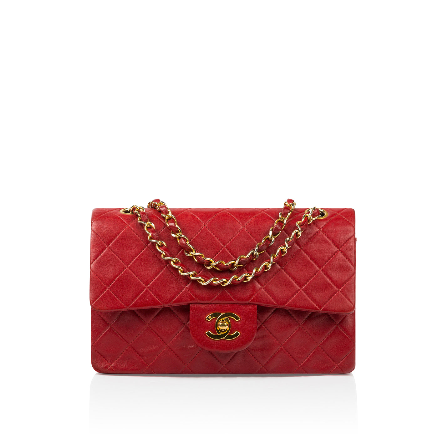 Chanel Classic Flap Lambskin Gold Shoulder Bag Style 107